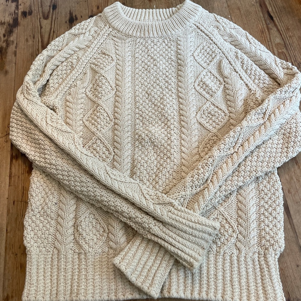 LL Bean fisherman knit sweater